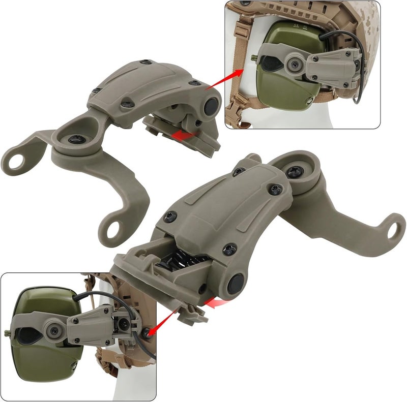 HEARFALCOM Tactical Helmet ARC Track Adapter for Tactical Electronic Shooting Earmuff Compatible Howard Leight Impact Sport Headset - Image 4